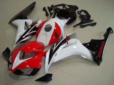 Billige Honda CBR1000RR Motorrad Verkleidungen Kit 2006-2007 - Weiss Rot Glanzendes Schwarz