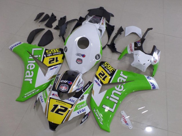 Billige Honda CBR1000RR Motorrad Verkleidung 2008-2011 - Weiss Grun Gelb Glanzendes Schwarz Liniear 12