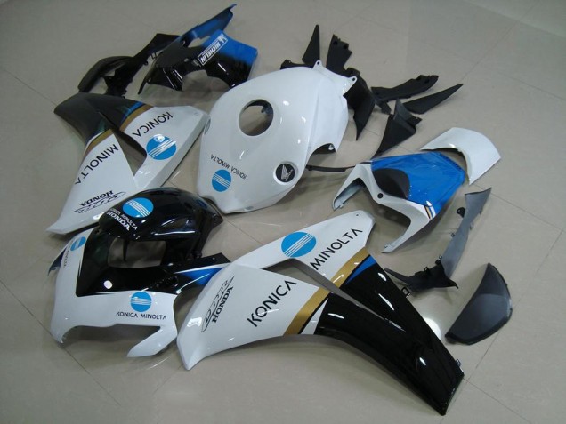 Billige Honda CBR1000RR Motorrad Verkleidung 2008-2011 - Weiss Blau Glanzendes Schwarz Konica Minolta