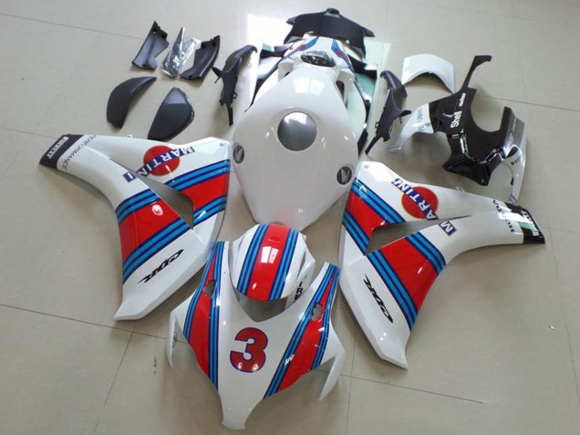 Billige Honda CBR1000RR Motorrad Verkleidung 2008-2011 - Weiss Rot Hellblau Martini 3