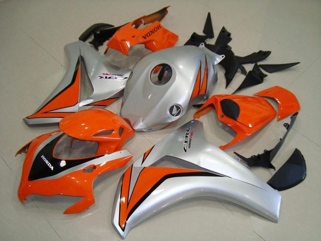 Billige Honda CBR1000RR Motorrad Verkleidung 2008-2011 - Silber Orange Glanzendes Schwarz