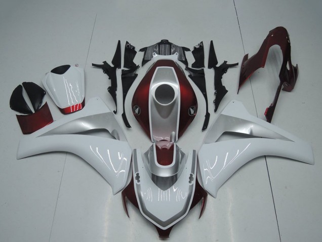 Billige Honda CBR1000RR Motorrad Verkleidung 2008-2011 - Weiss Silber Kastanienbraun Rot