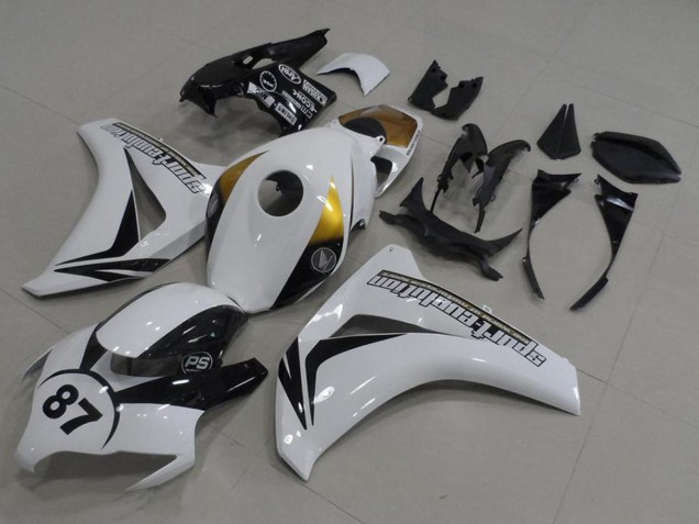 Billige Honda CBR1000RR Motorrad Verkleidung 2008-2011 - Weiss Gold Glanzendes Schwarz 87