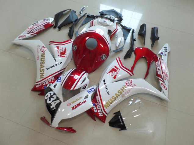 Billige Honda CBR1000RR Motorrad Verkleidung 2012-2016 - Weiss Rot Musashi 634