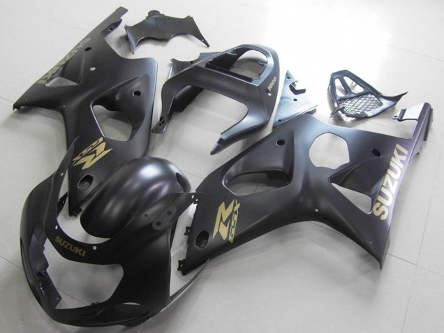 Billige Suzuki GSXR 1000 Motorrad Verkleidung 2000-2002 - Matt Schwarz Gold Aufkleber