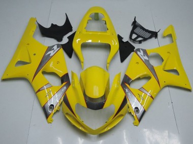 Billige Suzuki GSXR 1000 Motorrad Verkleidung 2000-2002 - Gelb Silber Grau