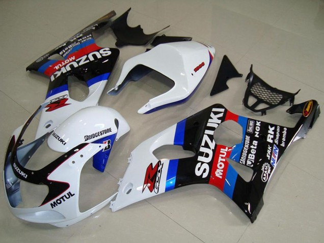 Billige Suzuki GSXR 1000 Motorrad Verkleidung 2000-2002 - Weiss Blau Schwarz Rot Motul
