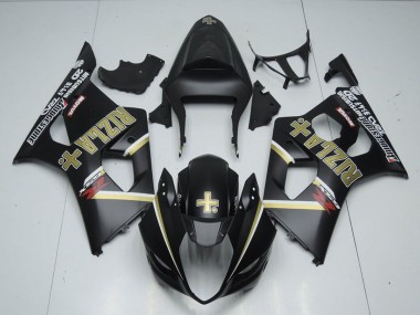 Billige Suzuki GSXR 1000 Motorrad Verkleidung 2003-2004 - Matt Schwarz Rizla