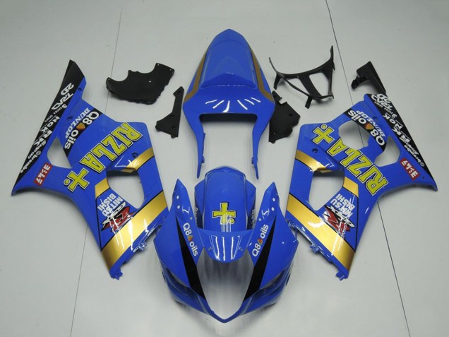 Billige Suzuki GSXR 1000 Motorrad Verkleidung 2003-2004 - Blau Gold Schwarz Rizla