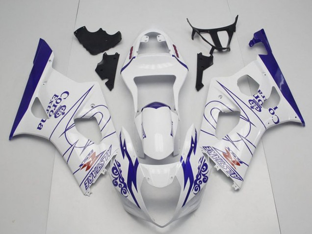 Billige Suzuki GSXR 1000 Motorrad Verkleidung 2003-2004 - Weiss Blau Corona Alstare