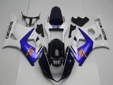 Billige Suzuki GSXR 1000 Motorrad Verkleidung 2003-2004 - Weiss Blau Glanzendes Schwarz Rot