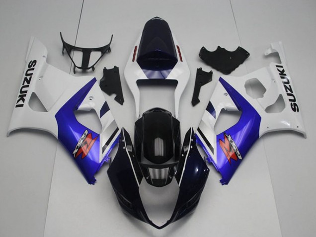 Billige Suzuki GSXR 1000 Motorrad Verkleidung 2003-2004 - Weiss Blau Glanzendes Schwarz Rot