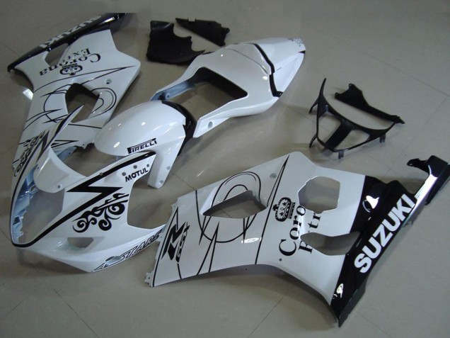 Billige Suzuki GSXR 1000 Motorrad Verkleidung 2003-2004 - Weiss Schwarz Corona