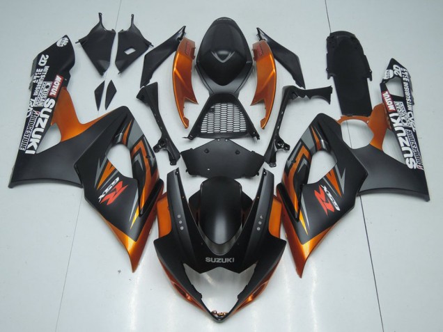 Billige Suzuki GSXR 1000 Motorrad Verkleidung 2005-2006 - Matt Schwarz Orange