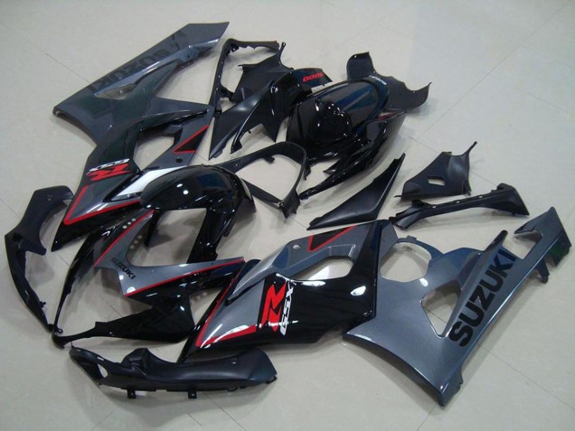 Billige Suzuki GSXR 1000 Motorrad Verkleidung 2005-2006 - Glanzendes Schwarz Matt Schwarz Rot