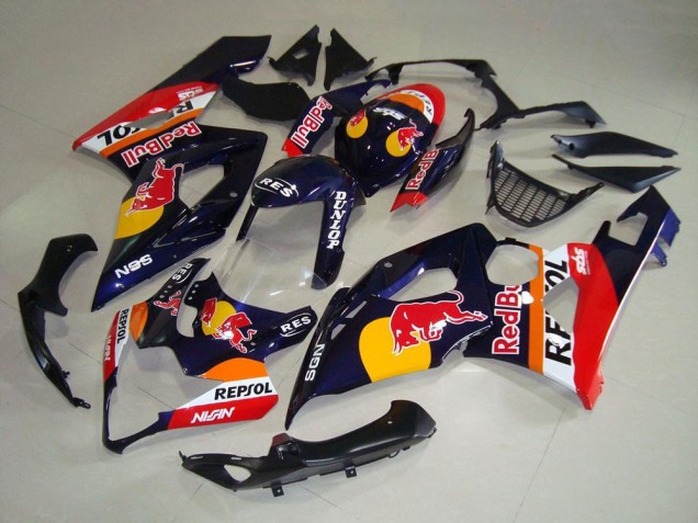 Billige Suzuki GSXR 1000 Motorrad Verkleidung 2005-2006 - Dunkel Blau Gelb Red Bull Repsol