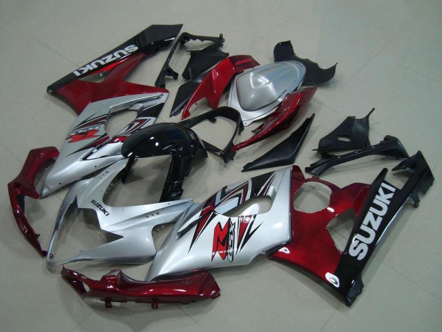 Billige Suzuki GSXR 1000 Motorrad Verkleidung 2005-2006 - Silber Rot Schwarz