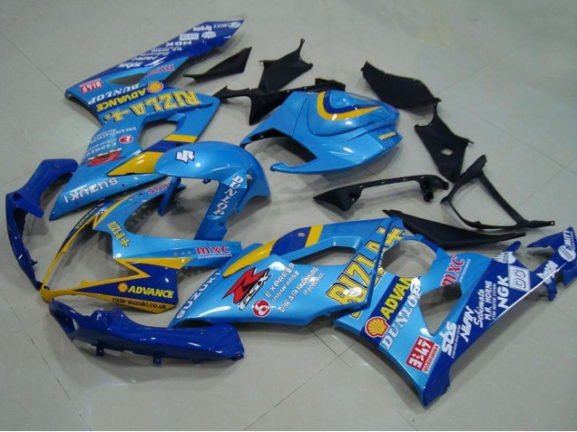 Billige Suzuki GSXR 1000 Motorrad Verkleidung 2005-2006 - Blau Gold Rizla