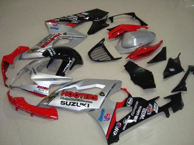 Billige Suzuki GSXR 1000 Motorrad Verkleidung 2005-2006 - Silber Rot Schwarz Hooters
