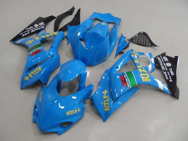 Billige Suzuki GSXR 1000 Motorrad Verkleidung 2007-2008 - Blau Gelb Schwarz Rizla Rennen