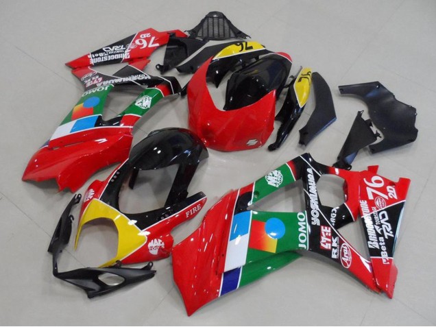 Billige Suzuki GSXR 1000 Motorrad Verkleidung 2007-2008 - Rot Gelb Schwarz Blau Weiss Grun