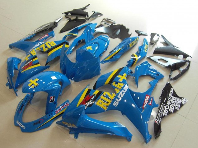 Billige Suzuki GSXR 1000 Motorrad Verkleidung 2009-2016 - Blau Gelb Rizla Hopper Motul
