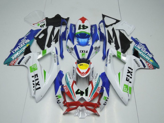 Billige Suzuki GSXR 1000 Motorrad Verkleidung 2009-2016 - Weiss Blau Rot Gelb Grun Fixi 41