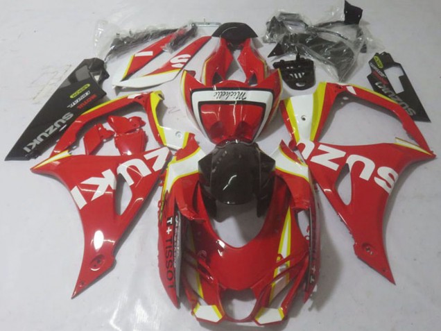 Billige Suzuki GSXR 1000 Motorrad Verkleidung 2017-2024 - Rot Gelb Weiss