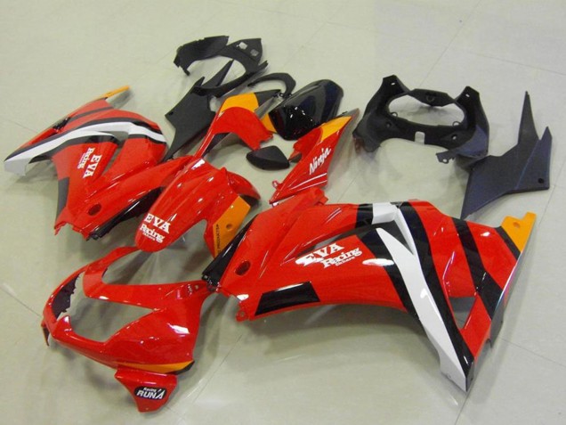 Billige Kawasaki ZX250R Motorrad Verkleidung 2008-2012 - Rot Orange Weiss Schwarz EVA Rennen
