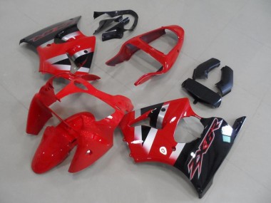 Billige Kawasaki ZX6R Motorrad Verkleidung 2000-2002 - Rot Silber Glanzendes Schwarz OEM Stil