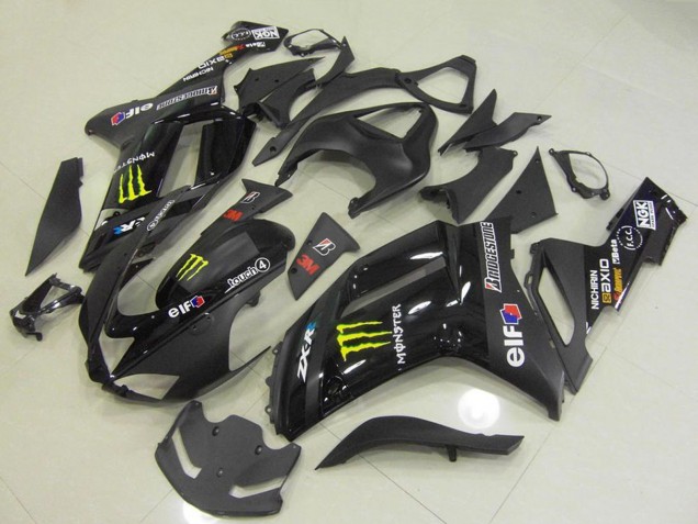 Billige Kawasaki ZX6R Motorrad Verkleidung 2007-2008 - Schwarz Monster