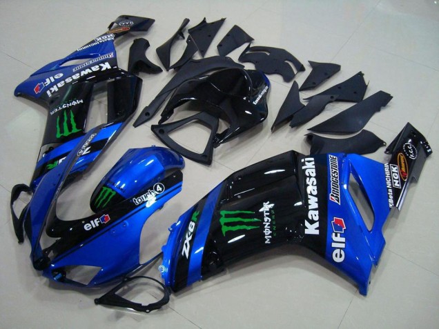 Billige Kawasaki ZX6R Motorrad Verkleidung 2007-2008 - Blau Monster
