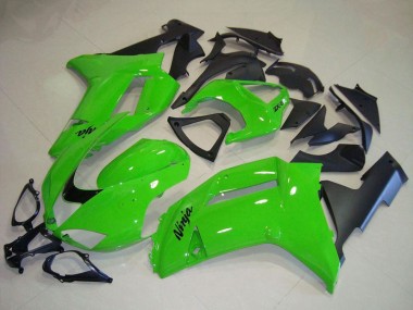 Billige Kawasaki ZX6R Motorrad Verkleidung 2007-2008 - Grun Matt Schwarz