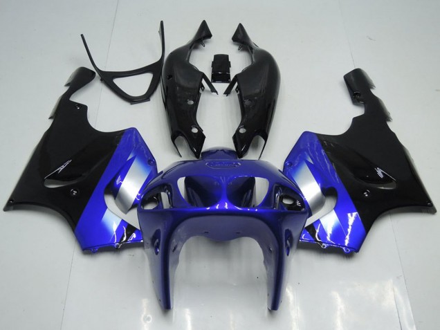 Billige Kawasaki ZX7R Motorrad Verkleidung 1996-2003 - Blau Silber Glanzendes Schwarz