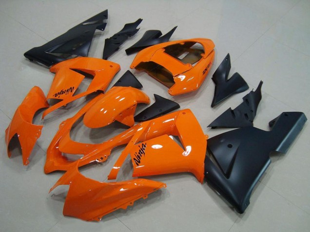 Billige Kawasaki ZX10R Motorrad Verkleidung 2004-2005 - Orange Matt Schwarz