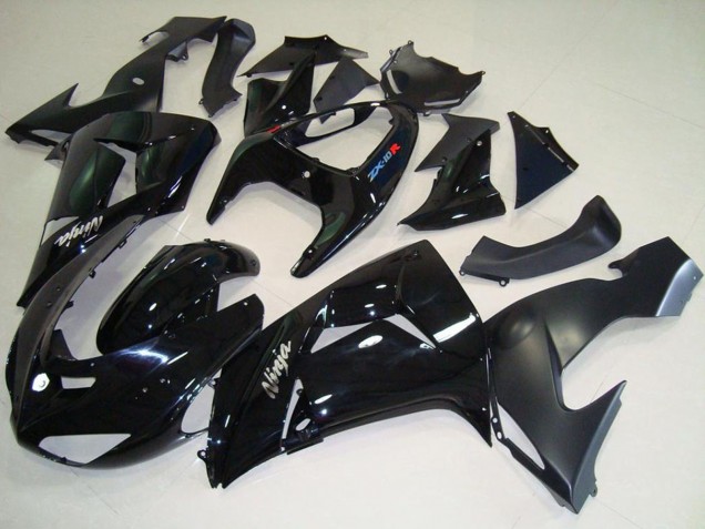 Billige Kawasaki ZX10R Motorrad Verkleidung 2006-2007 - Glanzendes Schwarz Matt Schwarz Weiss Ninja