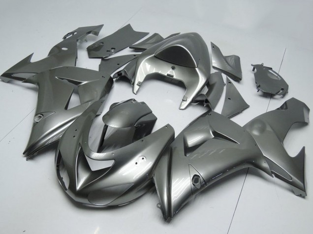 Billige Kawasaki ZX10R Motorrad Verkleidung 2006-2007 - Glanzendes Grau