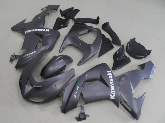 Billige Kawasaki ZX10R Motorrad Verkleidung 2006-2007 - Matt Grau Weiss Aufkleber