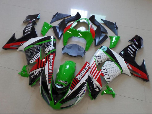 Billige Kawasaki ZX10R Motorrad Verkleidung 2006-2007 - Grun Rot Weiss Schwarz Motorad
