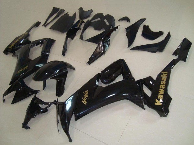 Billige Kawasaki ZX10R Motorrad Verkleidung 2008-2010 - Glanzendes Schwarz Gold Aufkleber