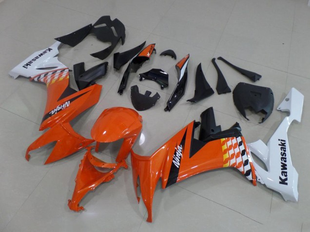 Billige Kawasaki ZX10R Motorrad Verkleidung 2008-2010 - Weiss Orange Schwarz
