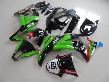 Billige Kawasaki ZX10R Motorrad Verkleidung 2011-2015 - Grun Rot Glanzendes Schwarz KIPS Motocard Elf 66