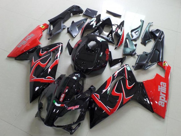Billige Aprilia RS125 Motorrad Verkleidung 2006-2011 - Glanzendes Schwarz Rot