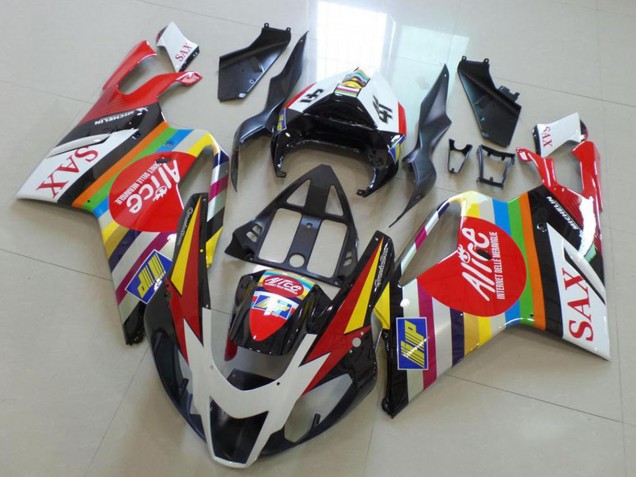 Billige Aprilia RSV1000 Motorrad Verkleidung 2003-2006 - Weiss Rot Schwarz Grun Gelb Alice Sax
