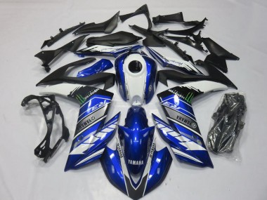 Billige Yamaha YZF R3 Motorrad Verkleidung 2015-2018 - Blau Weiss Schwarz Grun Monster
