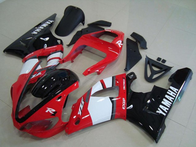 Billige Yamaha YZF R1 Motorrad Verkleidung 2000-2001 - Rot Weiss Glanzendes Schwarz