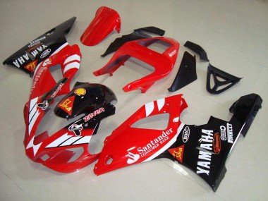 Billige Yamaha YZF R1 Motorrad Verkleidung 2000-2001 - Rot Weiss Glanzendes Schwarz Santunder