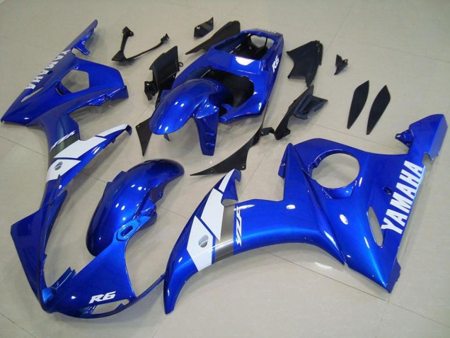Billige Yamaha YZF R6 Motorrad Verkleidung 2003-2004 - Blau Weiss OEM Stil