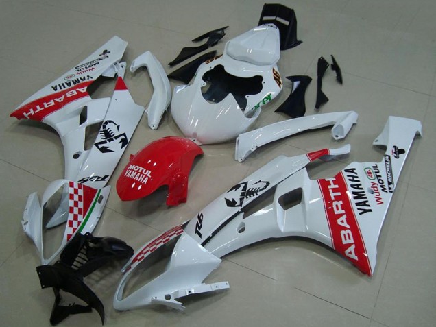 Billige Yamaha YZF R6 Motorrad Verkleidung 2006-2007 - Weiss Rot Motul Michelin Abarth
