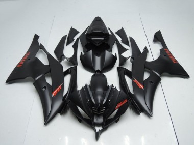Billige Yamaha YZF R6 Motorrad Verkleidung 2008-2016 - Matt Schwarz Rot Aufkleber